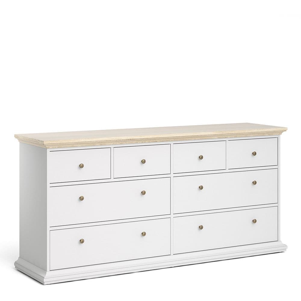 Parisian Chic Parisian Chic Chest of 8 Drawers in White and Oak
